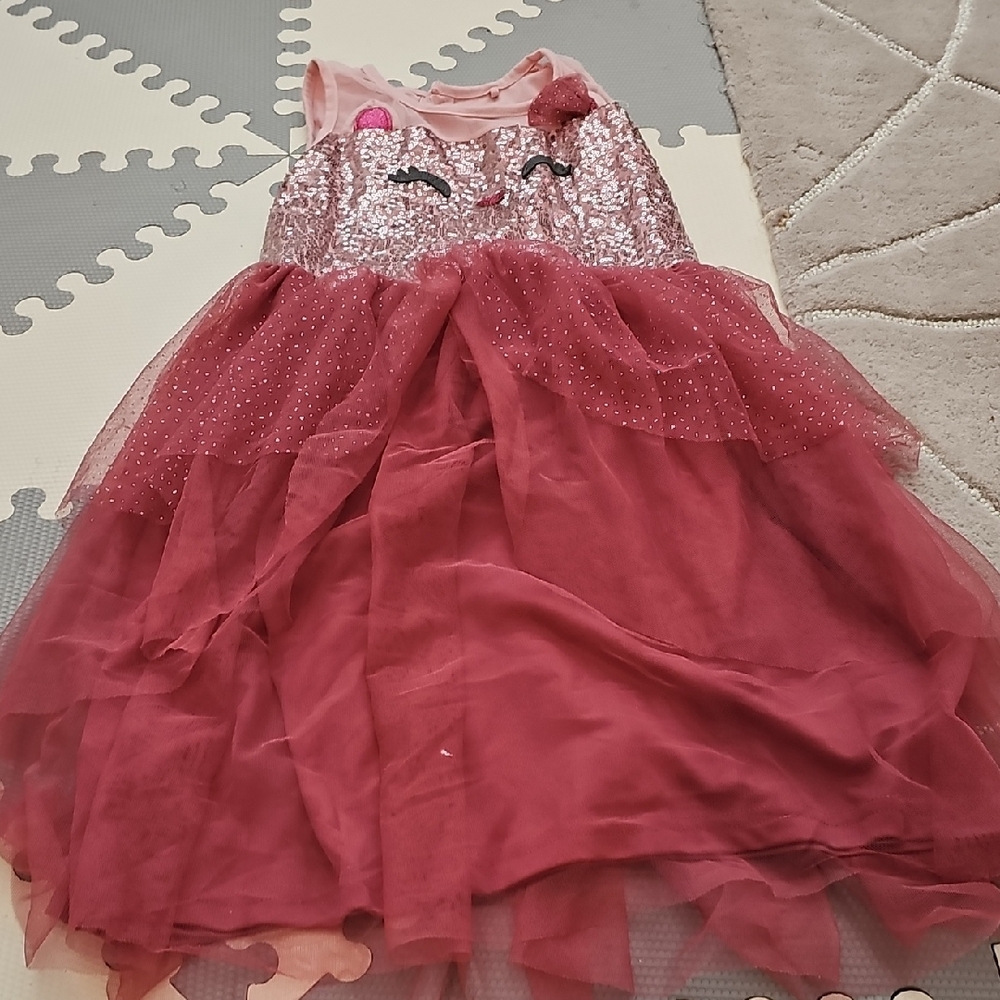 Pink Sequin Cat Dress
